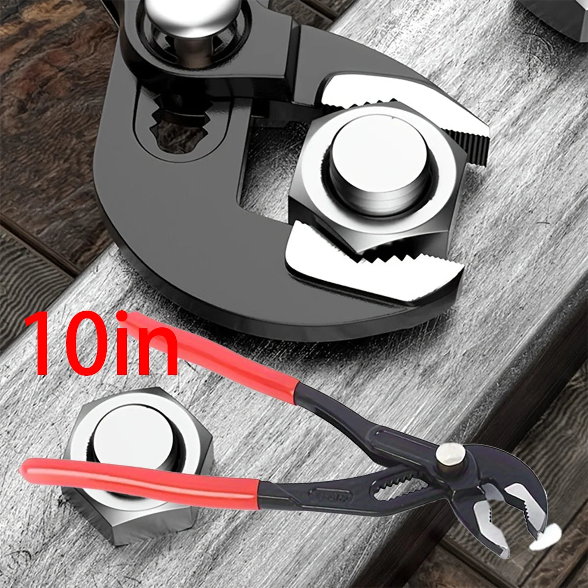 Water Pump Pliers Notch Pliers Self-Locking Pipe Pliers Multifunctional Automatic Adjustment Household Faucet Universal Wrench