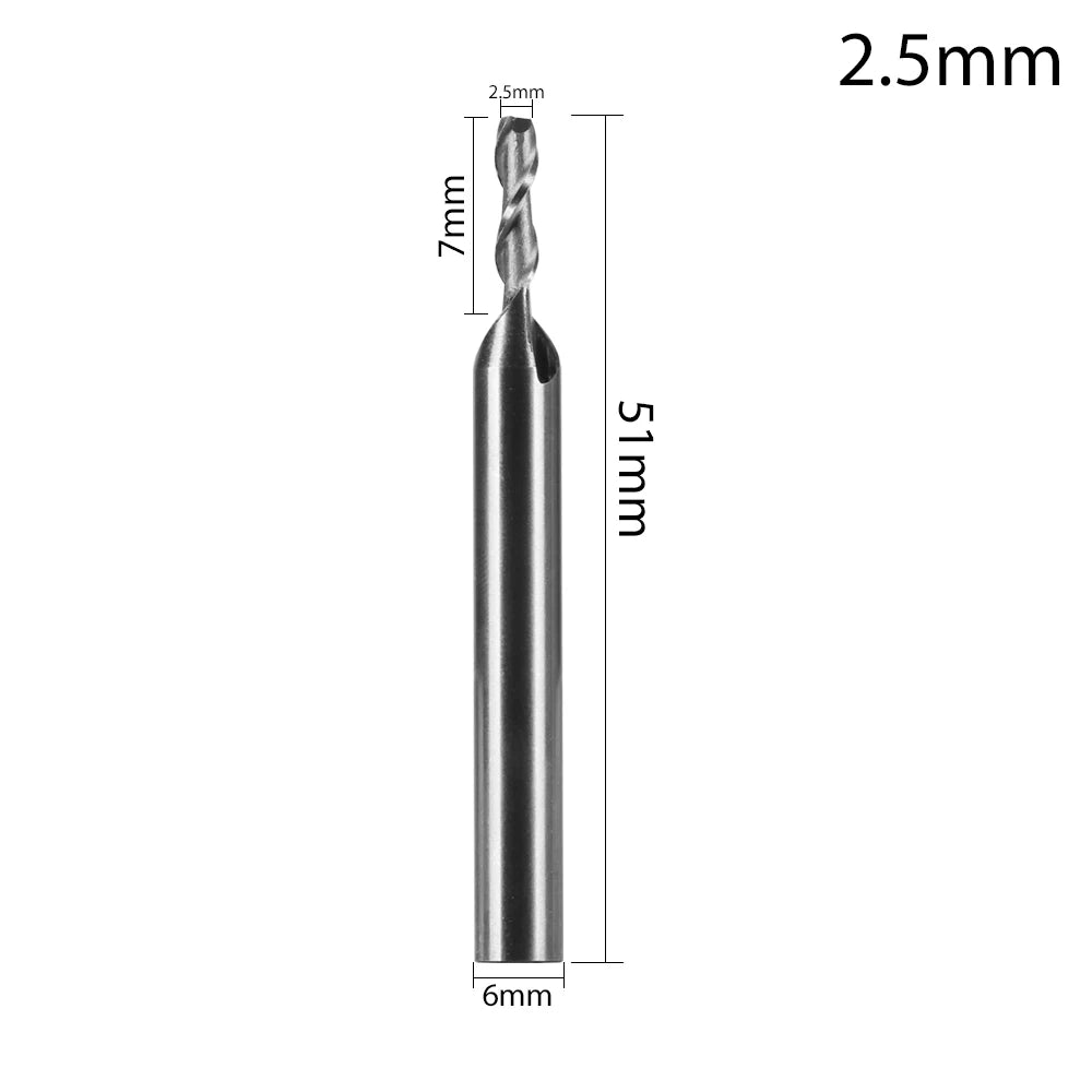 1/5pcs Steel 1-12mm Machine Tool Wood-Cutter Tools Woodworking Drill Bits CNC Straight Shank Milling Cutters Mill Cutter