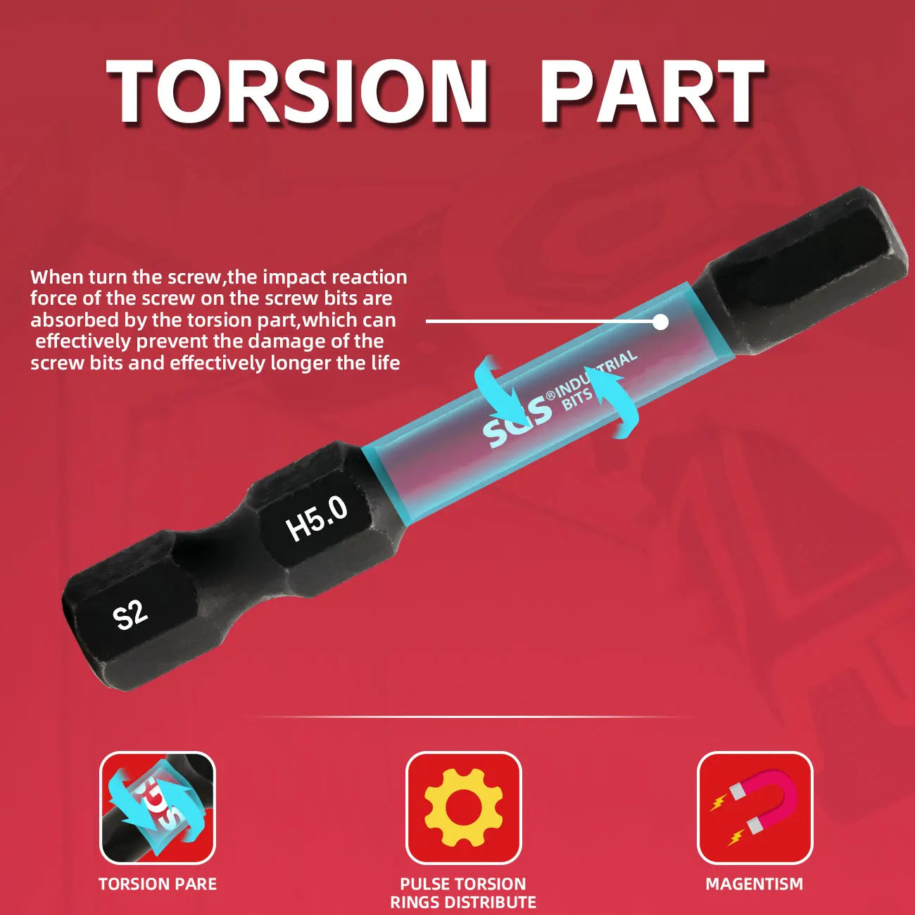 7Pcs Anti-Slip and Impact-Resistant Hex Screwdriver Bit Set, High-Quality S2 Alloy Steel, Corrosion-Resistant, H1.5-H6, High Torque Anti-Slip, with Black Base