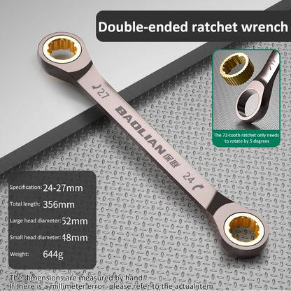 1Pc Dual-use Torx Wrench 6MM-27MM Dual Directional Plum Blossom Ratchet Wrench Universal Spanners for Car Repair Tools Hand Tool
