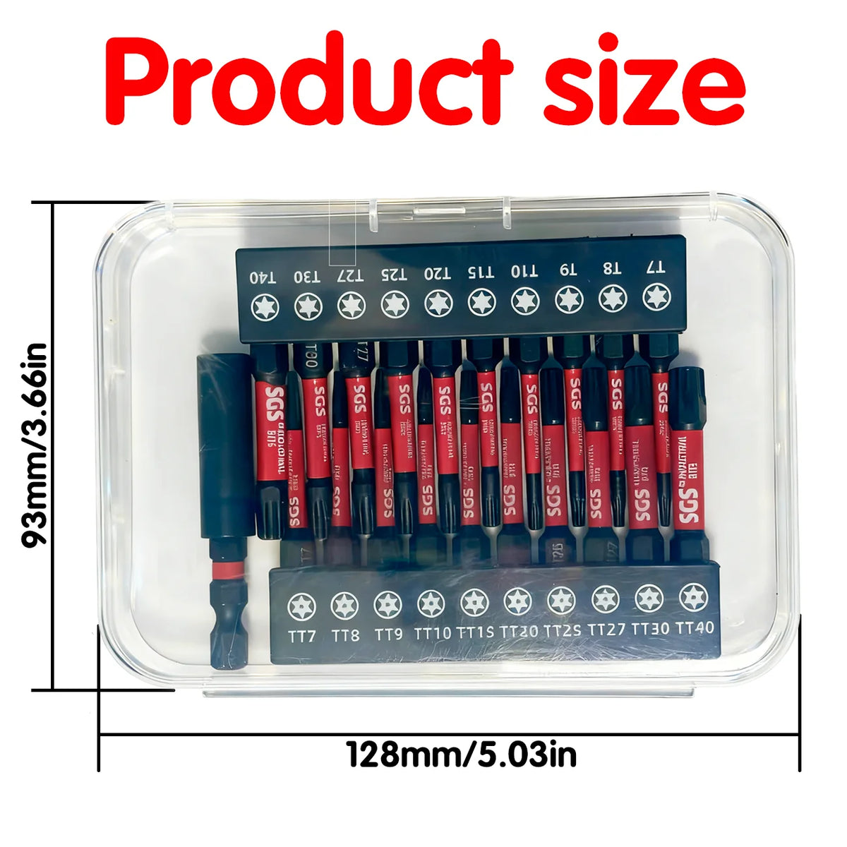 21-Piece Bit Set S2 Industrial-Grade Steel, 50mm Length, Torx/Hollow Torx 60mm Extension Rod, Impact-Resistant and Deformation-Resistant, Transparent Storage Box, Easy to Carry, Suitable for Outdoor Assembly, Hardware Repair