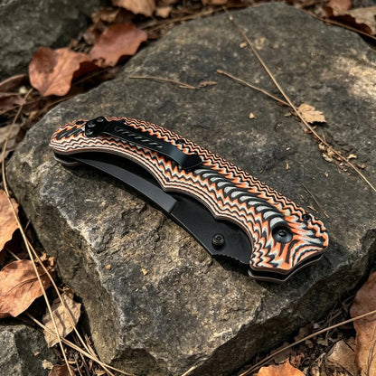 865 High Hardness Folding Knife G10 Handle Outdoor Hiking Wilderness Exploration Camping Cooking Barbecue Multi Functional Wear Resistant Practical Tool
