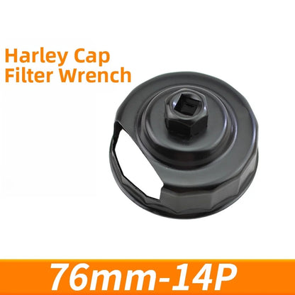 76mm Oil Filter Cap Wrench Removal Tool Socket Style 14 Flutes Carbon Steel Non Slip Grip Tool