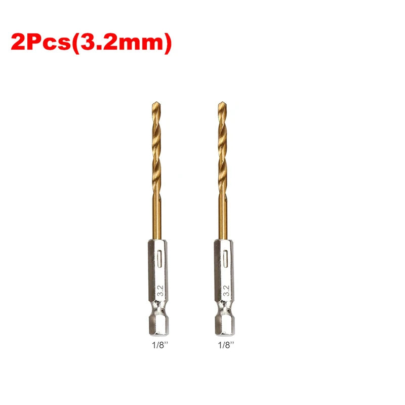 13PCS 1.5mm-6.5mm Drill Bit Set Titanium Coated High Speed Steel Hex Shank Hole Opener For Wood Plastic Aluminum
