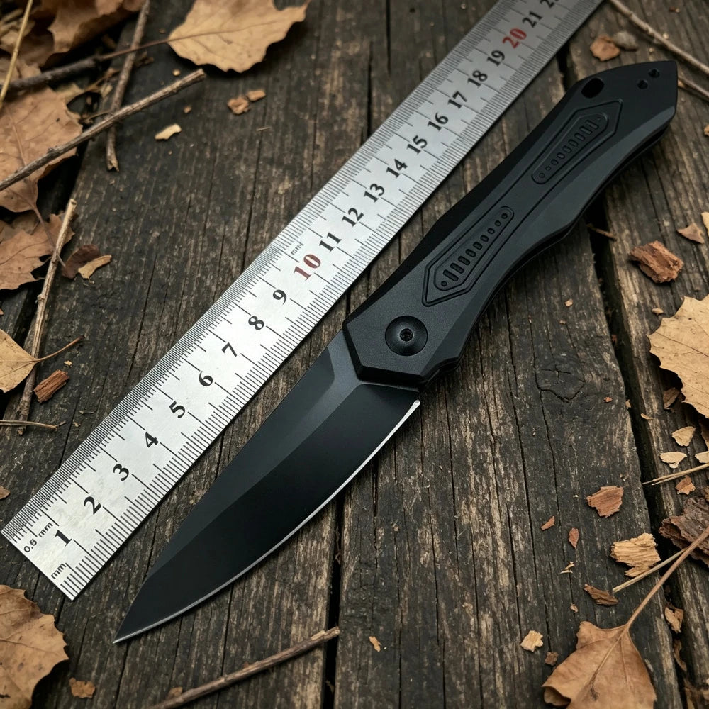 High Hardness 7800 Folding Knife D2 Blade Aluminum Alloy Handle EDC Outdoor Hiking Camping Mountain Climbing Jungle Exploration Multi‑functional Portable Tool