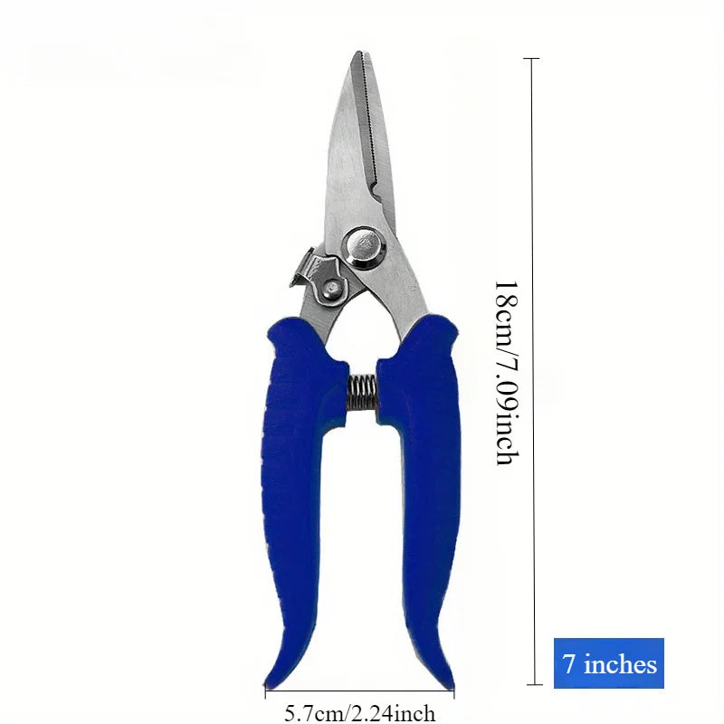 1pc Heavy-Duty Stainless Steel Scissors Precise Metal Sheet Cutting, PVC Pipe Cutting, And Industrial-Grade Shearing - Durable