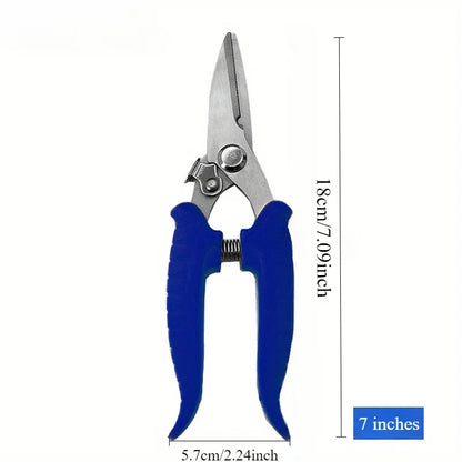 1pc Heavy-Duty Stainless Steel Scissors Precise Metal Sheet Cutting, PVC Pipe Cutting, And Industrial-Grade Shearing - Durable