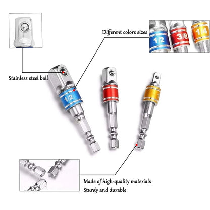 Internal Hexagonal Handle Universal Drill Bit Screwdriver Impact Socket Adapter Drill Bit Kit 1/4 "3/8" 1/2 "Hexagonal Handle