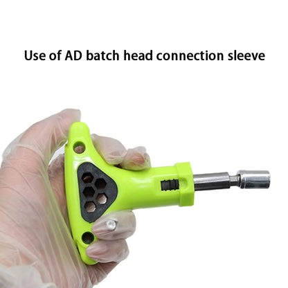 T-Handle Ratchet Screwdriver 6.35mm Bit Socket Dual-Use Wrench Reversible Home Repair Labor Saving Tools