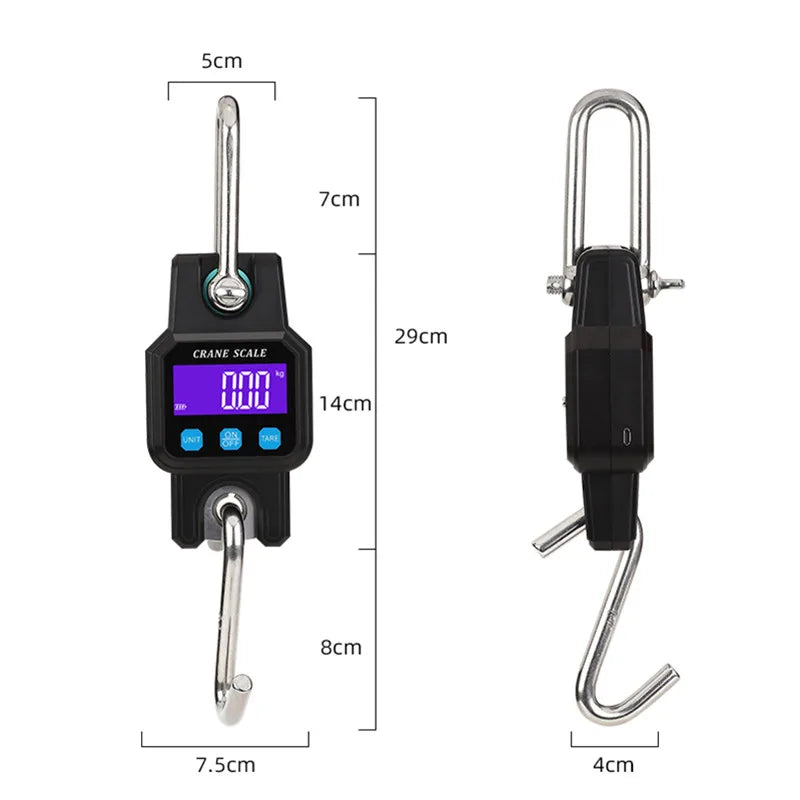 300kg 50g Bluetooth-compation Portable Electronic Hook Scale Charging Bluetooth Mini Lifting Scale For Household Use