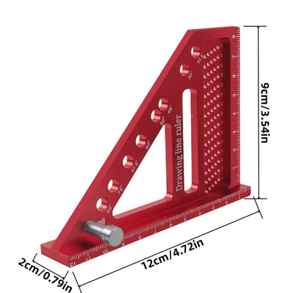 Carpenter Square - Multi-angle Set Square Precision T-square Aluminum Scribing Ruler for Woodworking, Construction and Engineers