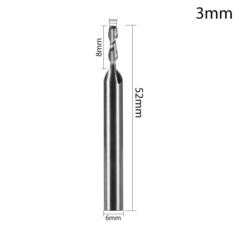1/5pcs Steel 1-12mm Machine Tool Wood-Cutter Tools Woodworking Drill Bits CNC Straight Shank Milling Cutters Mill Cutter