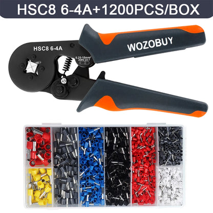 Ferrule Crimping Tool or Tool Kit,HSC8 6-6A/6-4A Ratchet Mini Electrical Clamp,for Tubular Terminal,WOZOBUY Brand Hardware Tool