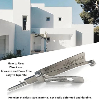 Stainless Steel Precision Tool SS001 Pro O-ring Pickup Kit Hook Tool Maintenance Repair Kit Key Decoder Only for Straight Groove