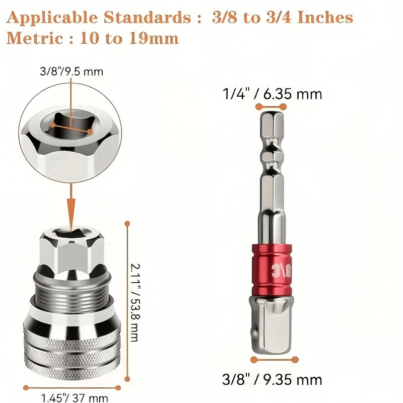 TINSOL Universal Adjustable Ratchet Socket Wrench Multifunctional Auto Repair Hand Tool with Flexible Quick Release 360 Degree