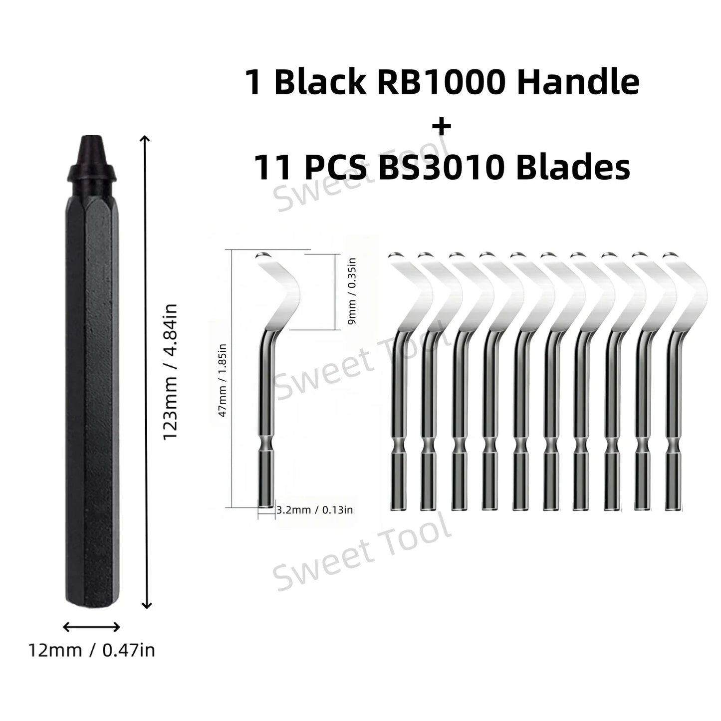 Deburring Tool Metal Handle with 1/10/11 Swivel Blades Burr Removal Reamer Tool for Plastic Metal Copper PVC Resin 3D Printing