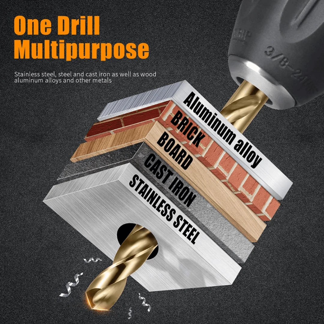 Metric M42 5% Cobalt Twist Drill Bits for Stainless Steel and Hard Metal(1.5mm-6.5mm/13pcs)