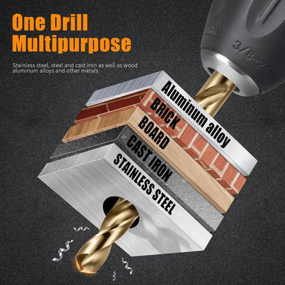 Metric M42 5% Cobalt Twist Drill Bits for Stainless Steel and Hard Metal(1.5mm-6.5mm/13pcs)