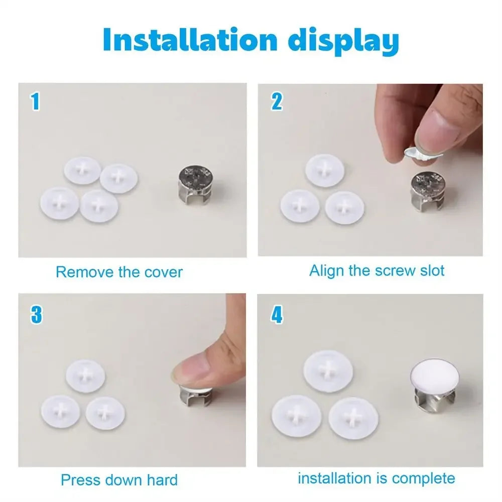 100 Pcs/bag Plastic Nuts Bolts Covers Exterior Protective Caps Practical Self-tapping Screws Decor Cover Furniture Hardware