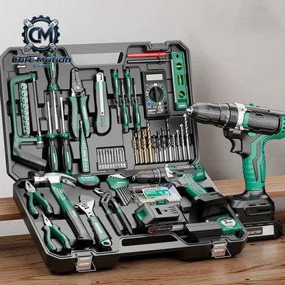 Electrician Electric Drill Set Hardware Brushless Drill Tools Multi-function Complete Repair Power Tool Set Household Toolkit