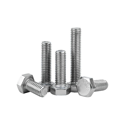 In Stock M8 GB30 Hex Bolts 304 Stainless Steel Full Thread Screw Nut Washer Set Metric Hardware for Furniture Auto Repair DIY