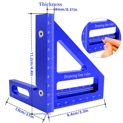 Carpenter Square - Multi-angle Set Square Precision T-square Aluminum Scribing Ruler for Woodworking, Construction and Engineers