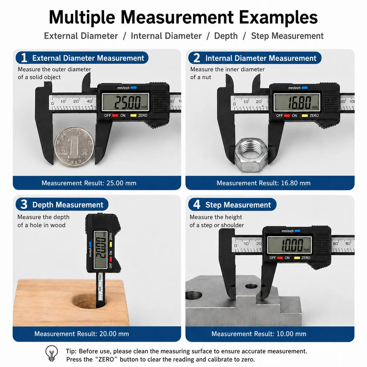 0-150mm Carbon Fiber Digital Vernier Caliper, Dual MM/INCH Unit, Measure Inner/Outer Diameter of Jewelry, Hardware Mechanical Pa