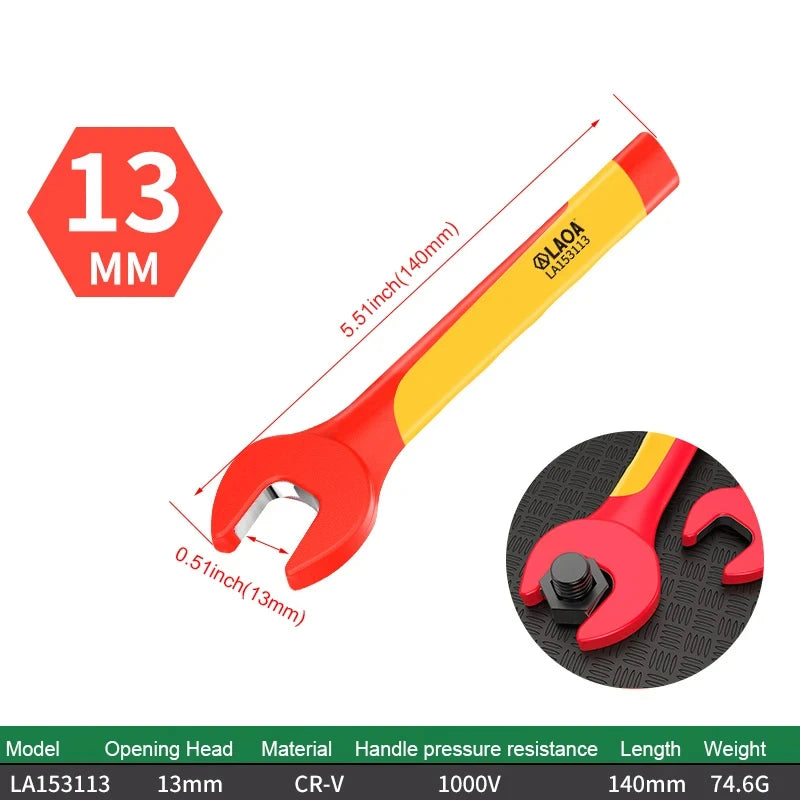 LAOA VDE Insulated Wrenches Multifunctional VDE Open-End Wrenches Manual Household Electrical Tools