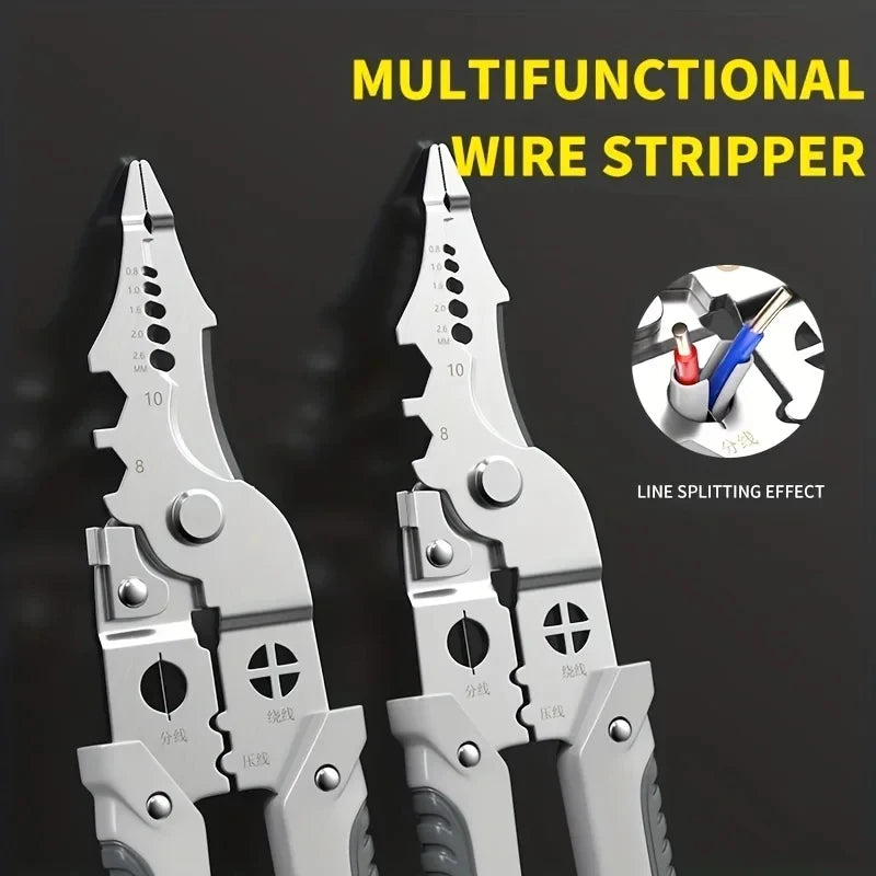 Multifunctional Wire Stripper, Electrician Crimping & Cutting Pliers, Universal Hardware Tool
