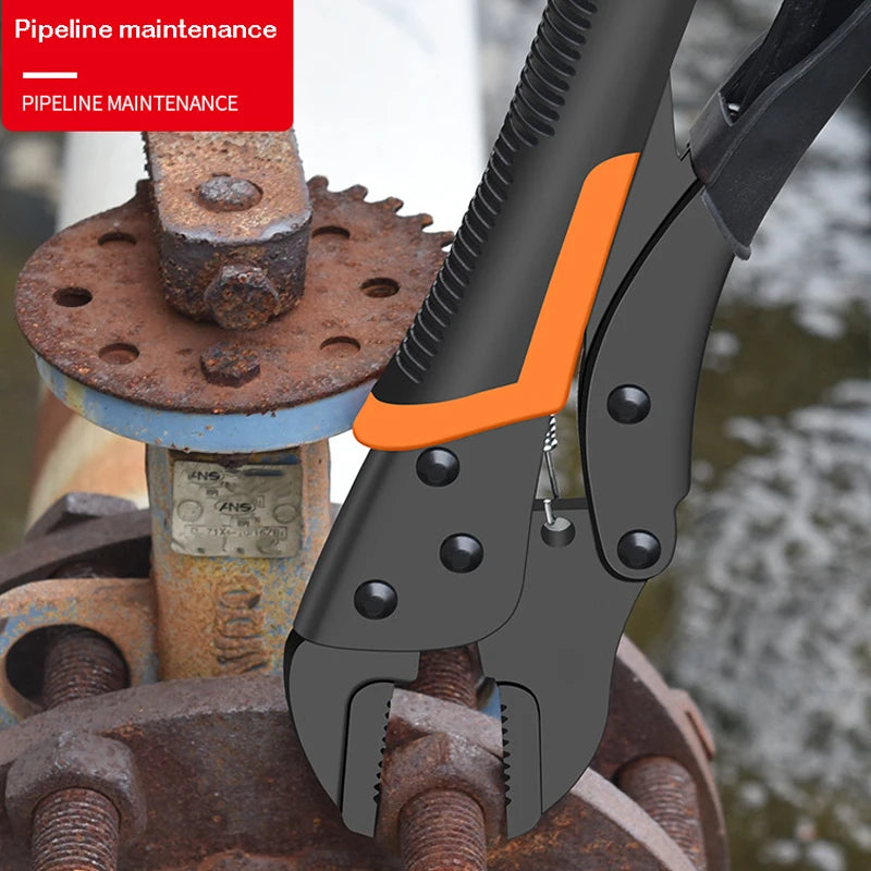 Heavy Duty Locking Pliers Multi-Function Pipe Wrench Strong Clamp for Woodworking Automotive Plumbing Repair Universal Hand Tool