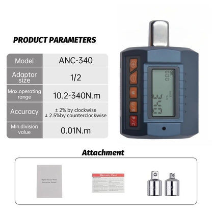 ANC Industrial Digital Torque Meter Torque Gauge 30 135 200 340 N M Torque Adapter Maintenance Instrument for Accurate Detection