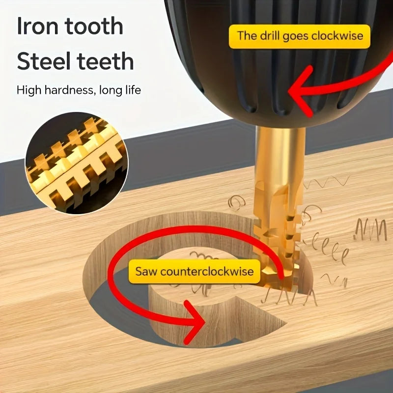 HSS Twist Drill Bits Set Titanium Coated Drill Bit 3-6mm Serrated Grooving Spiral Jagged Saw Drill Bit Composite Drill Bits