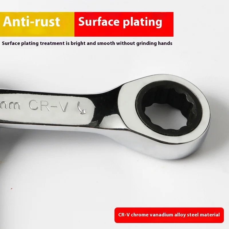 Short handle adjustable head ratchet wrench mini fast ratchet wrench labor-saving auto repair hardware dual-purpose wrench tool
