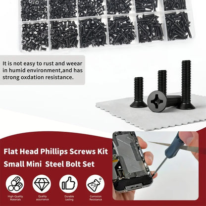 780pcs Miniature Computer Screw Set for PCs Laptops SSDs CPU Coolers Miniature Glasses Electronic Repair Screws