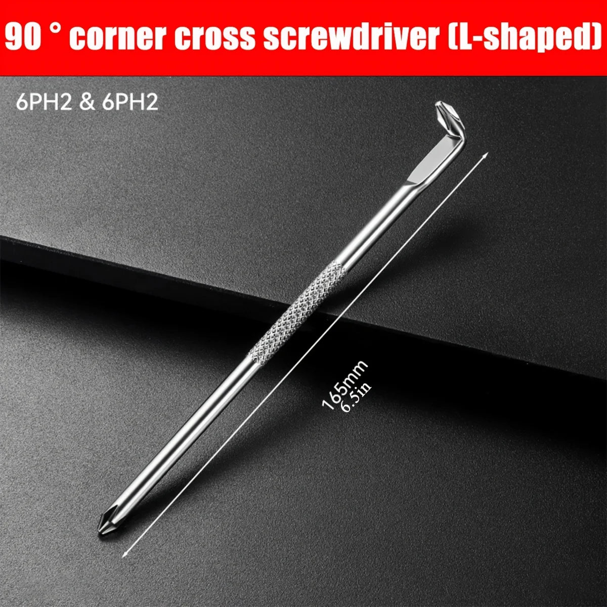 L Shaped Screwdriver Set - Right Angle Phillips and Flat Head, 90 Degree Screwdriver for Tight Spaces, Angle Screwdriver Tool