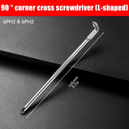 L Shaped Screwdriver Set - Right Angle Phillips and Flat Head, 90 Degree Screwdriver for Tight Spaces, Angle Screwdriver Tool
