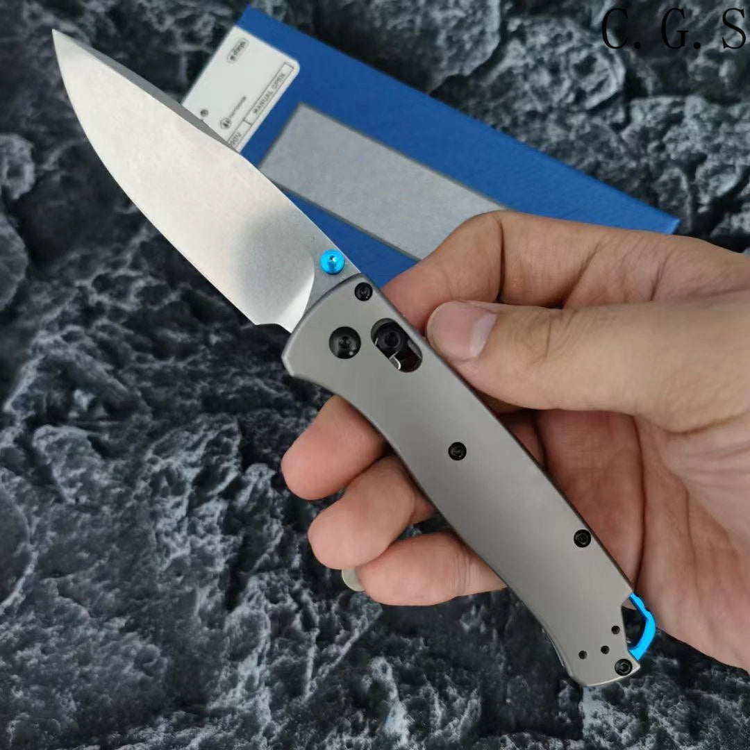 BM 535 TC4 Bugout AXIS Folding Knife D2 Blade TC4 Titanium Alloy Handle Outdoor Hunting Camping Knives Safety Pocket EDC Tools