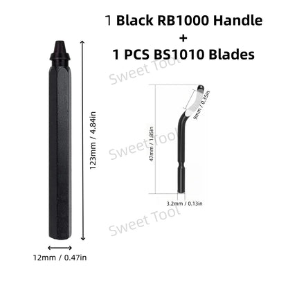 Deburring Tool Metal Handle with 1/10/11 Swivel Blades Burr Removal Reamer Tool for Plastic Metal Copper PVC Resin 3D Printing
