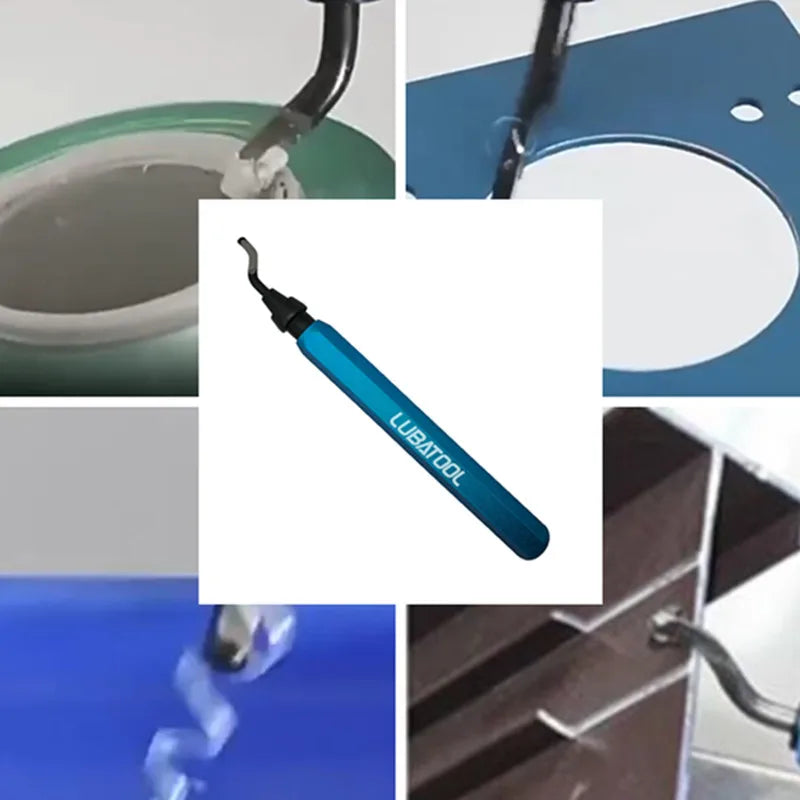 LUBATOOL Deburring Tool with 11 HSS Steel Blades, 360 Degree Rotary Head Deburring Tool for Metal Resin Plastic 3D Printing Wood