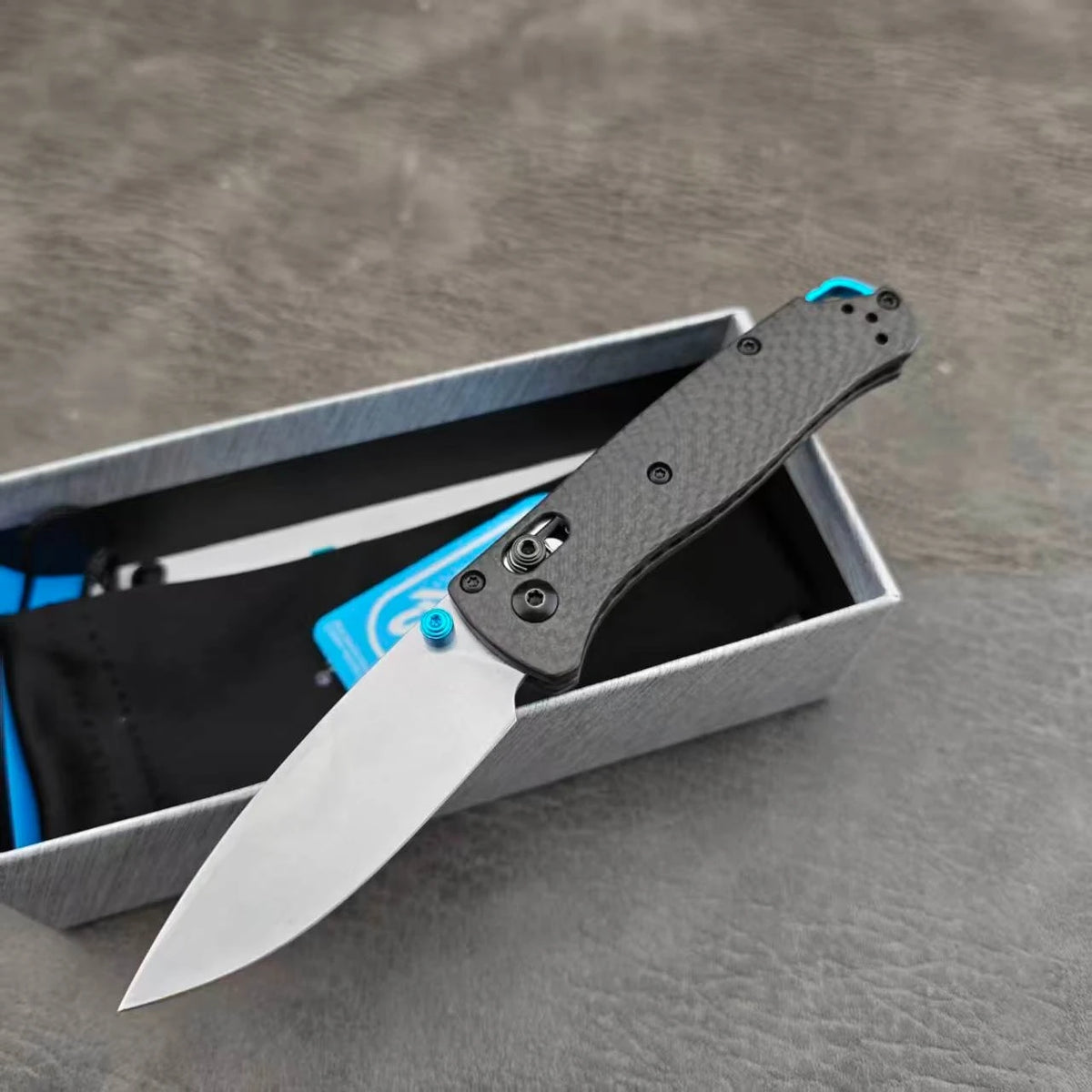 Outdoor Pocket Knife - BM 535/ 533-3 AXIS Multifunctional Folding Knife, Utility Folder Tools, Carbon Fiber/ G10 Handle, with Pocket Clip, for Camping, Adventure Exploration, Hiking, Portable Fruit Cutter