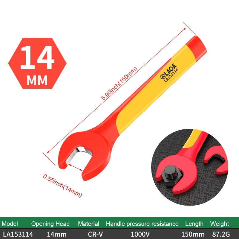LAOA VDE Insulated Wrenches Multifunctional VDE Open-End Wrenches Manual Household Electrical Tools