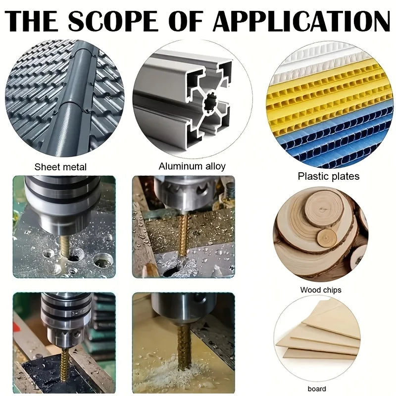 HSS Twist Drill Bits Set Titanium Coated Drill Bit 3-8mm Serrated Grooving Spiral Jagged Saw Drill Bit Composite Drill Bits