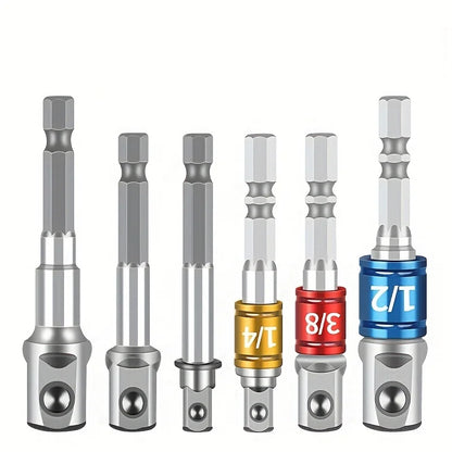 Internal Hexagonal Handle Universal Drill Bit Screwdriver Impact Socket Adapter Drill Bit Kit 1/4 "3/8" 1/2 "Hexagonal Handle
