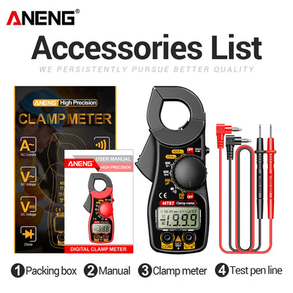 ANENG MT87 1999 Counts Clamp Multimeter AC/DC 600V Voltage 400A Current Resistance Tester with Data Hold Digital Clamp Meter