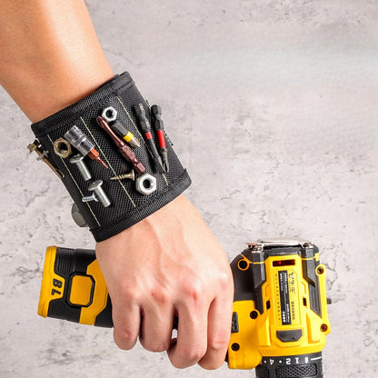 3 Rows 9 Magnets Strong Magnetic Wristband, Portable Powerful Magnet Wrist Tool Holder for Screws Hardware Repair