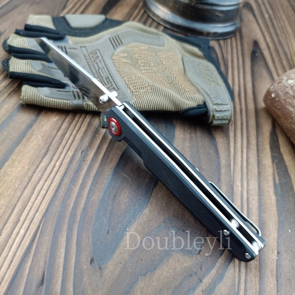 EDC Folding Knife with Clip Lightweight Pocket Knife G10 Handle Multi-functional  Adventure Rescue Cutting Knife Good Gift Items