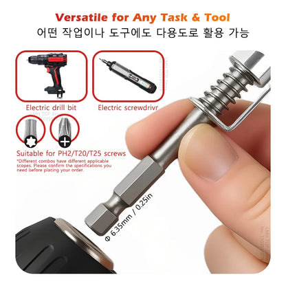 iLMH Spring-loaded Screw Holder Bit, Anti-Drop Screw Fixing Bit Power Tool Accessories, Drill Bit Holder for PH2 T20 T25 Screw