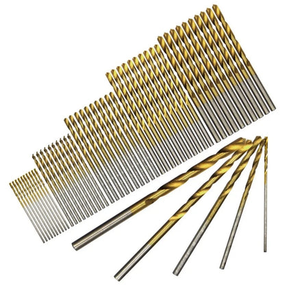 50Pcs Professional Titanium Coated Drill Bits High Speed Steel Drill Bits Set Tool Electric Drill Woodwork Drill 1/1.5/2/2.5/3mm