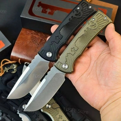 229 Premium D2 Steel Folding Knife with T6 Aluminum Handle, Lightweight Portable EDC Outdoor Utility Knife, Non-slip Cutting Tool, Perfect for Camping, Hiking, Fishing, Traveling and Daily Outdoor Household Tasks