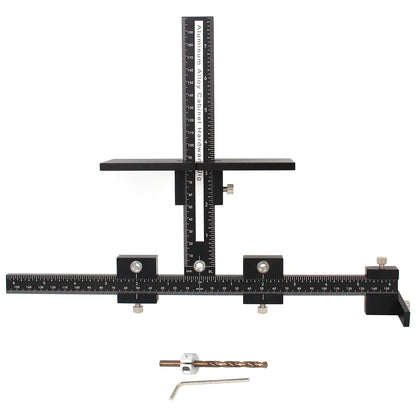 Adjustable Cabinet Hardware Jig Tool Aluminum Alloy Jig for Easy Installation of Handles and Knobs on Doors and Drawers with bit